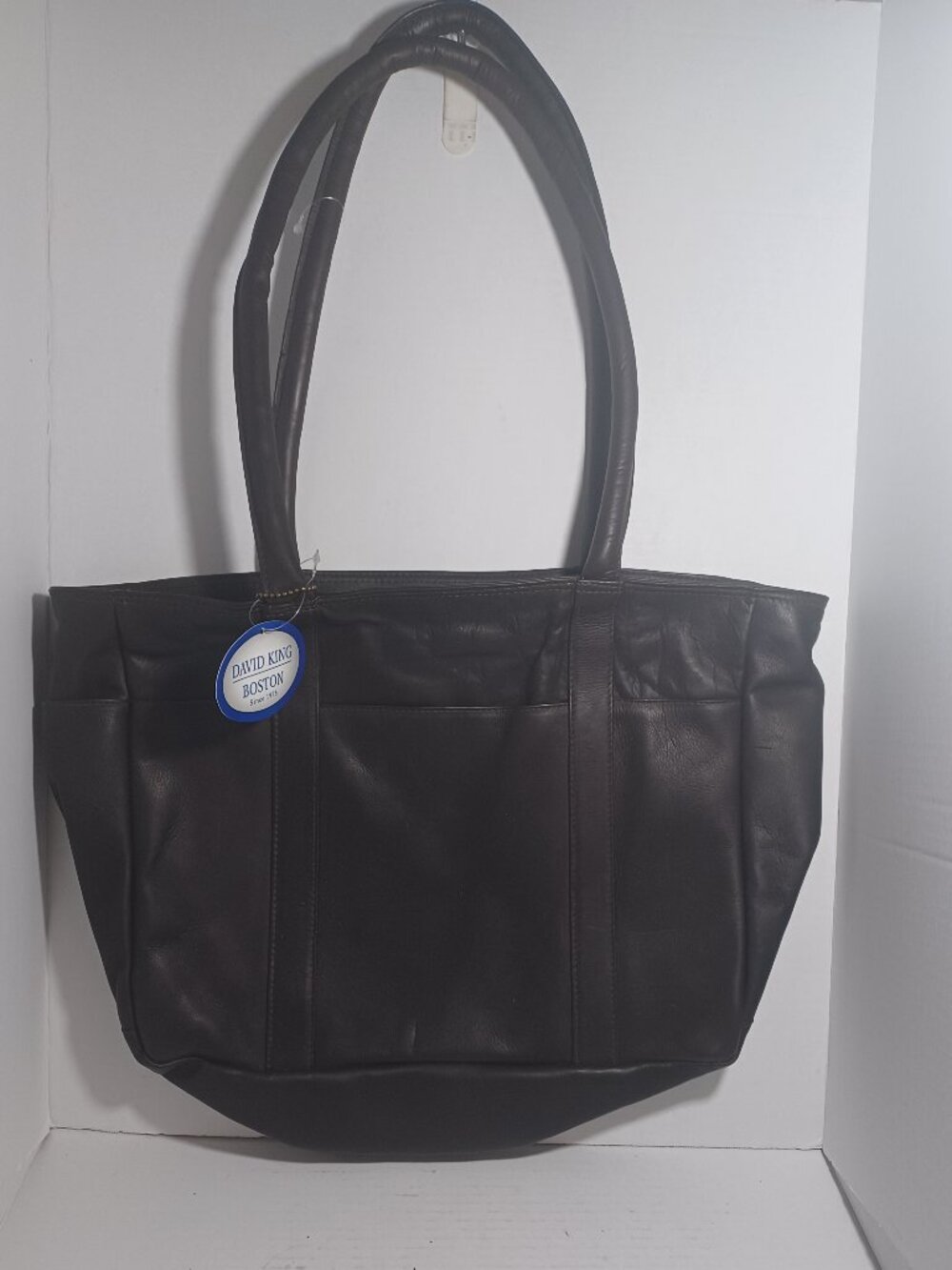 David King Boston Full Grain Leather Large Brown Tote NWT